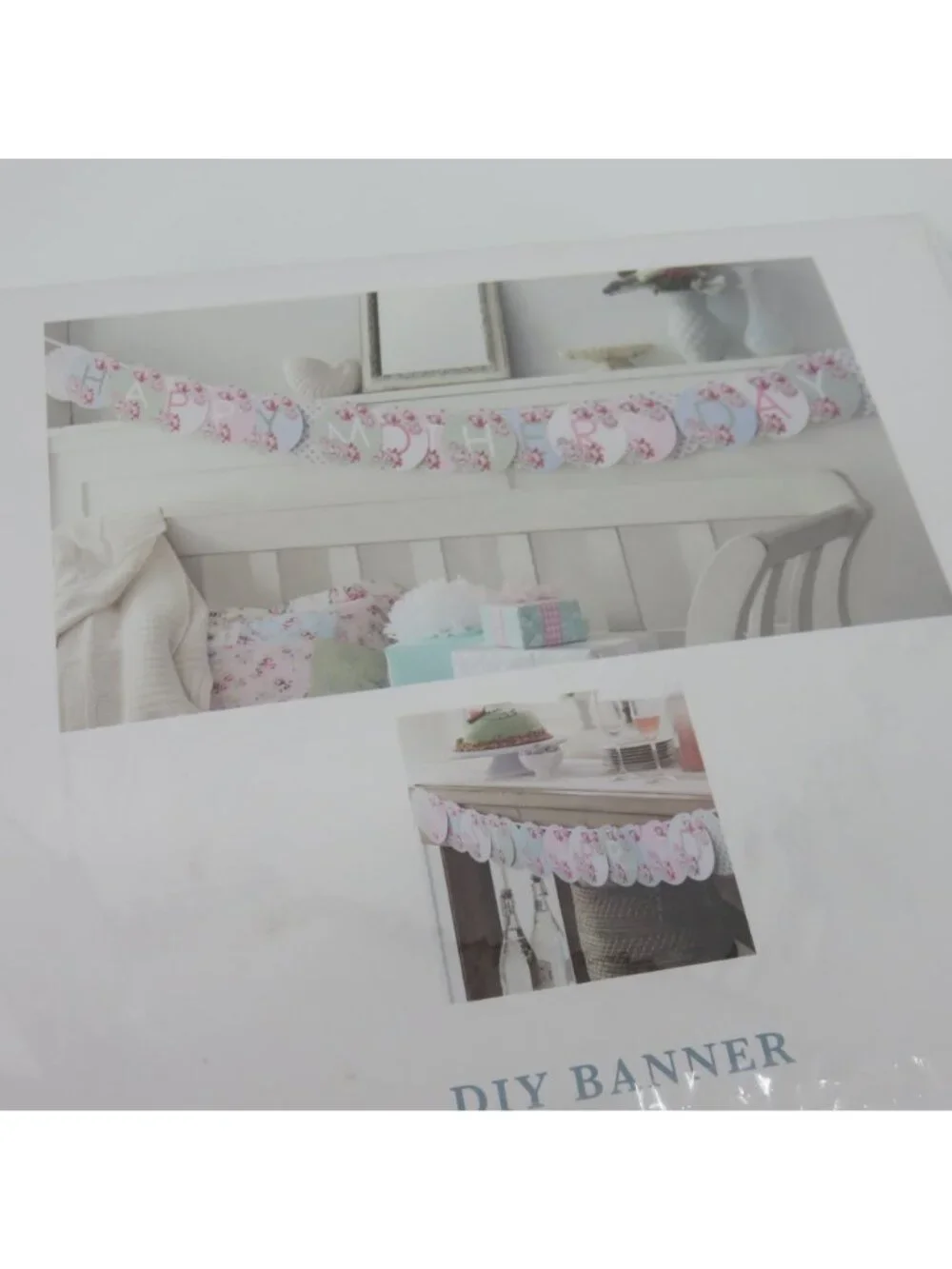 Simply Shabby Chic DIY Banner Pastel Rose Floral Flower Party Decoration NEW